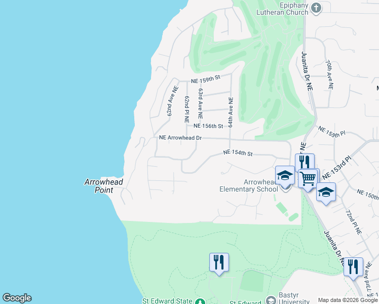 map of restaurants, bars, coffee shops, grocery stores, and more near 15413 63rd Avenue Northeast in Kenmore