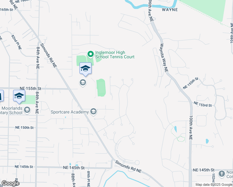 map of restaurants, bars, coffee shops, grocery stores, and more near 15428 91st Place Northeast in Bothell