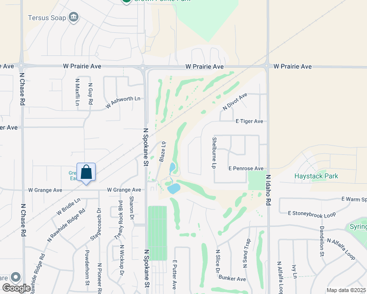 map of restaurants, bars, coffee shops, grocery stores, and more near 3485 North Ping Road in Post Falls