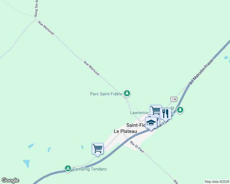 map of restaurants, bars, coffee shops, grocery stores, and more near 90 Rue Morisset in La Malbaie