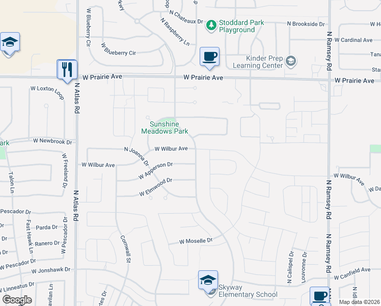 map of restaurants, bars, coffee shops, grocery stores, and more near 2578 West Wilbur Avenue in Coeur d'Alene