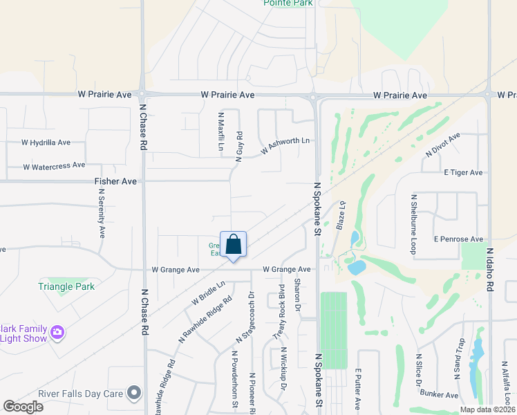 map of restaurants, bars, coffee shops, grocery stores, and more near 3530 North Guy Road in Post Falls