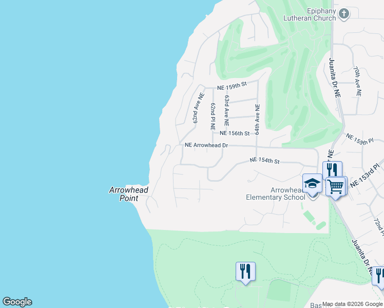 map of restaurants, bars, coffee shops, grocery stores, and more near 15419 62nd Avenue Northeast in Kenmore