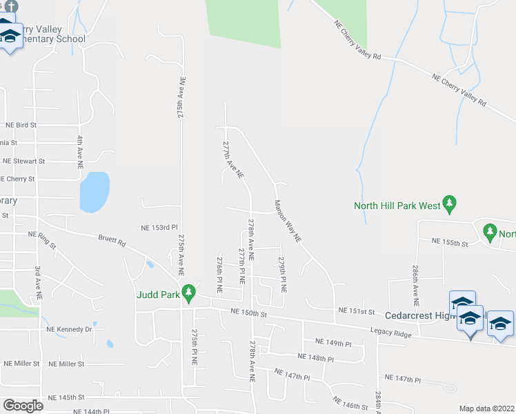 map of restaurants, bars, coffee shops, grocery stores, and more near 27806 Northeast 156th Place in Duvall