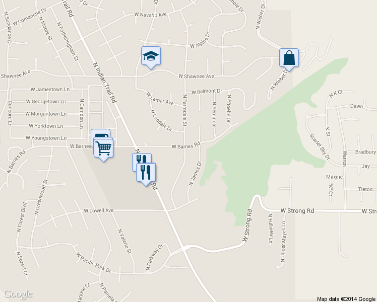 map of restaurants, bars, coffee shops, grocery stores, and more near 9018 North Farmdale Street in Spokane