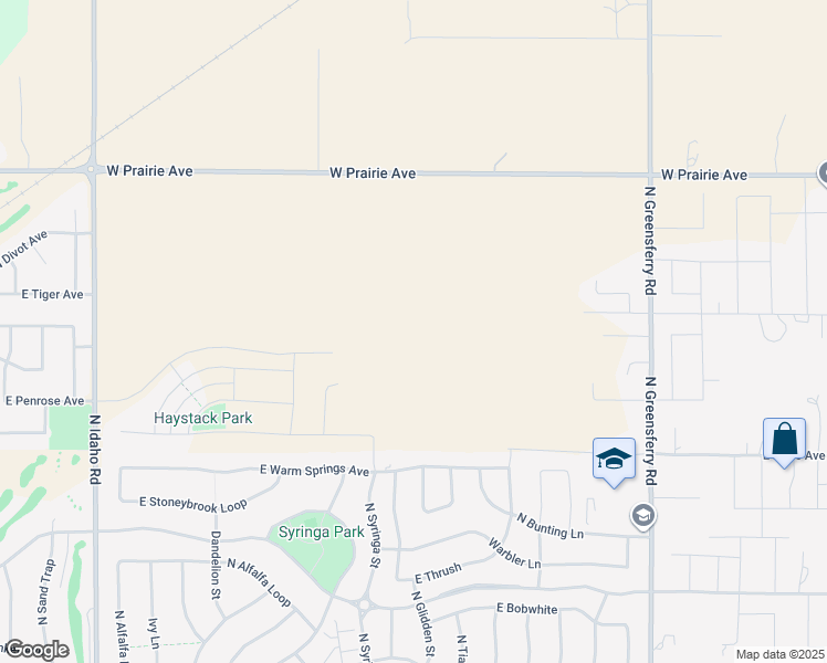 map of restaurants, bars, coffee shops, grocery stores, and more near 1711 East Warm Springs Avenue in Post Falls