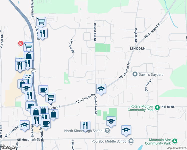 map of restaurants, bars, coffee shops, grocery stores, and more near 11 Poulsbo Mobile Home Park in Poulsbo