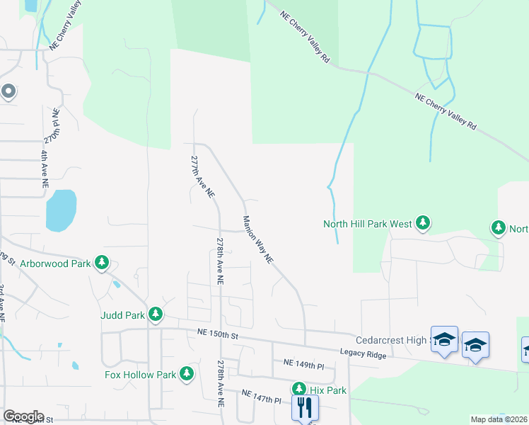 map of restaurants, bars, coffee shops, grocery stores, and more near 27915 Northeast 157th Place in Duvall