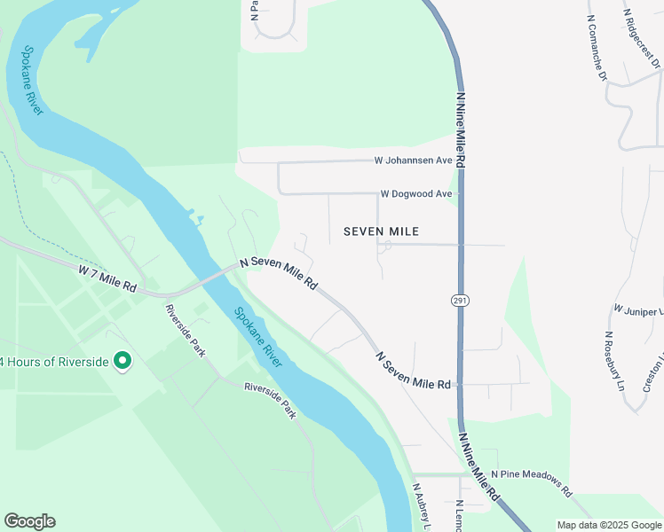 map of restaurants, bars, coffee shops, grocery stores, and more near 9010 North Seven Mile Rd in Nine Mile Falls