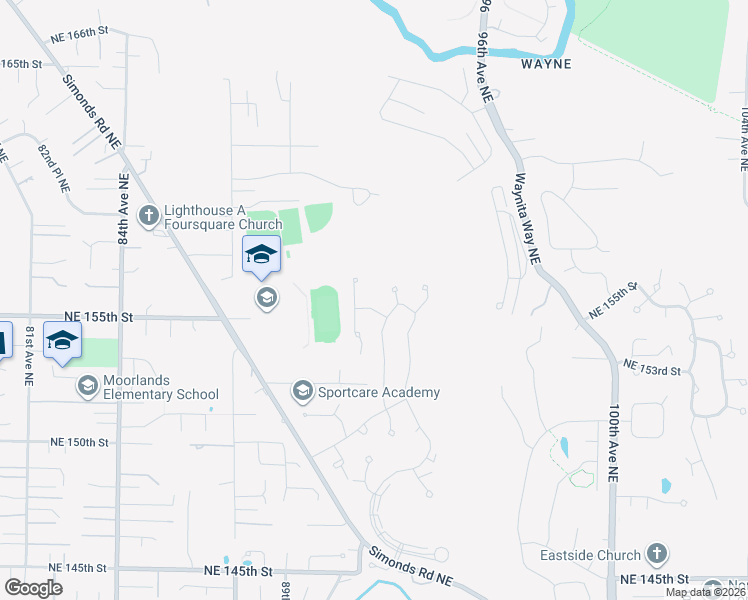 map of restaurants, bars, coffee shops, grocery stores, and more near 9202 Northeast 155th Street in Bothell