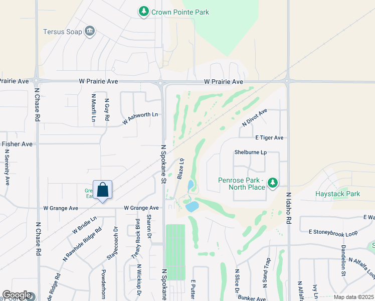 map of restaurants, bars, coffee shops, grocery stores, and more near 3485 North Ping Road in Post Falls