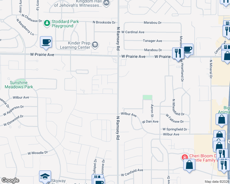 map of restaurants, bars, coffee shops, grocery stores, and more near 1728 West Pyrenees Loop in Coeur d'Alene