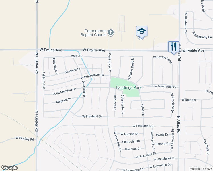 map of restaurants, bars, coffee shops, grocery stores, and more near 4010 West Trafford Lane in Coeur d'Alene