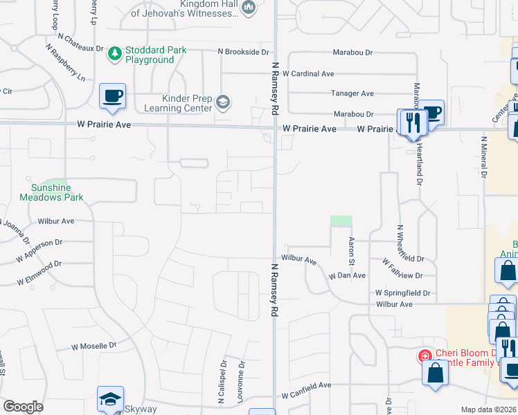 map of restaurants, bars, coffee shops, grocery stores, and more near 1728 West Pyrenees Loop in Coeur d'Alene