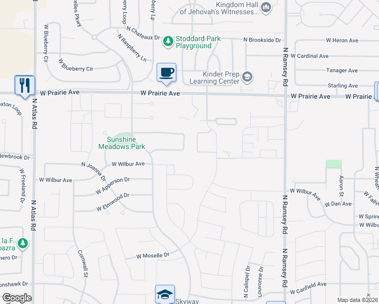 map of restaurants, bars, coffee shops, grocery stores, and more near 2495 West Timberlake Loop in Coeur d'Alene