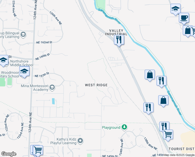 map of restaurants, bars, coffee shops, grocery stores, and more near 15418 135th Place Northeast in Woodinville