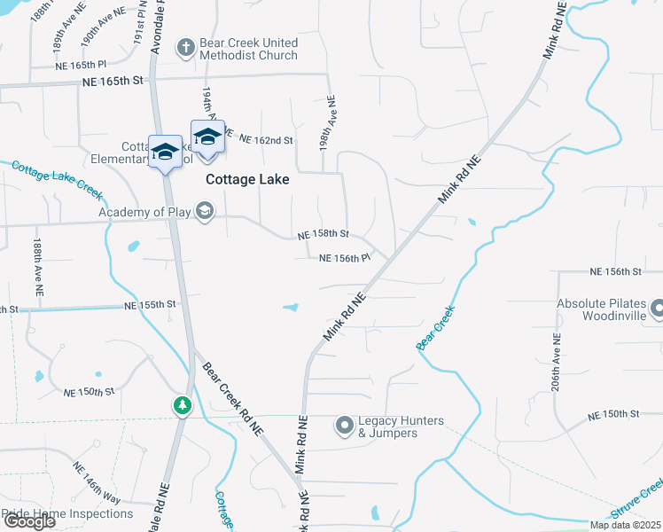 map of restaurants, bars, coffee shops, grocery stores, and more near 19728 Northeast 156th Place in Woodinville