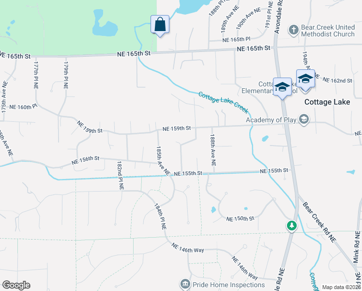 map of restaurants, bars, coffee shops, grocery stores, and more near 12411 Northeast 157th Place in Woodinville