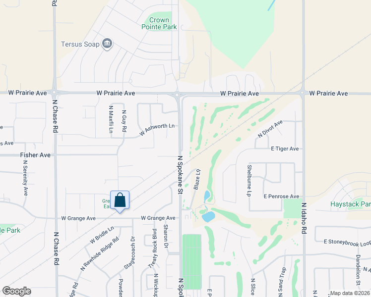 map of restaurants, bars, coffee shops, grocery stores, and more near 3628 Brookie Drive in Post Falls