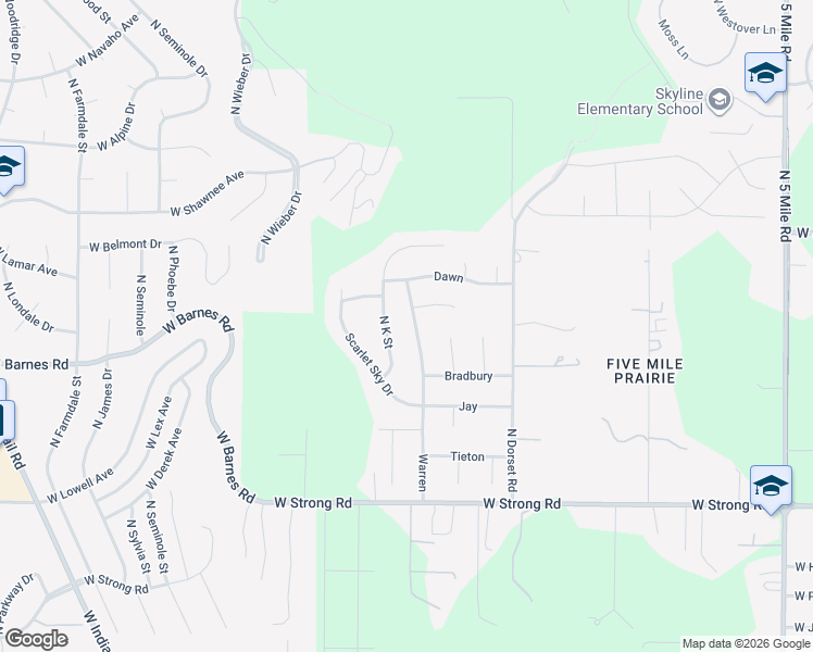 map of restaurants, bars, coffee shops, grocery stores, and more near 9210 North Warren Street in Spokane