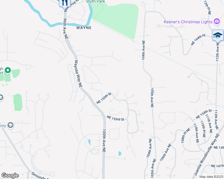 map of restaurants, bars, coffee shops, grocery stores, and more near 10022 Northeast 155th Street in Bothell