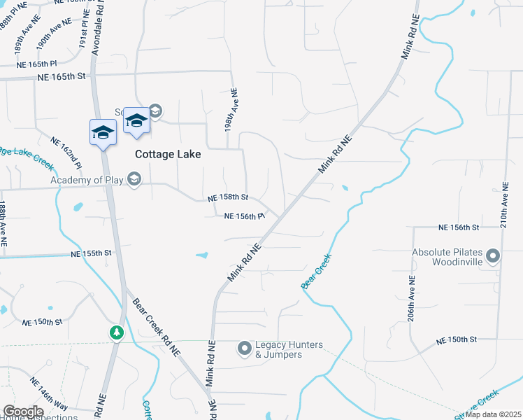 map of restaurants, bars, coffee shops, grocery stores, and more near 19766 Northeast 156th Place in Woodinville