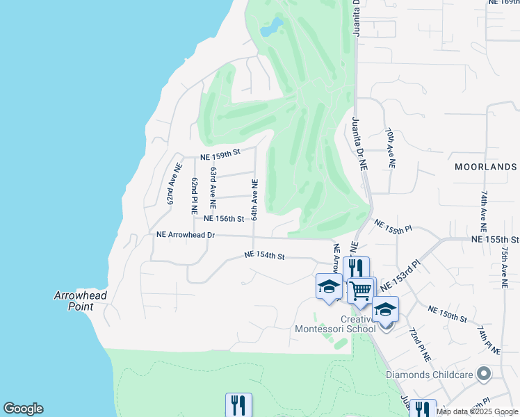 map of restaurants, bars, coffee shops, grocery stores, and more near 15614 64th Avenue Northeast in Kenmore