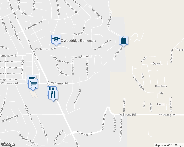 map of restaurants, bars, coffee shops, grocery stores, and more near 9203 North Phoebe Drive in Spokane