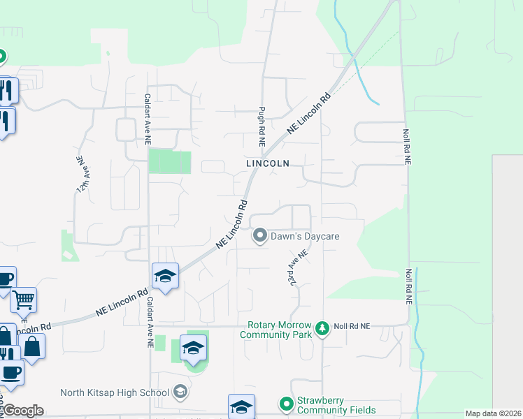 map of restaurants, bars, coffee shops, grocery stores, and more near 2154 Northeast Ridgewood Drive in Poulsbo