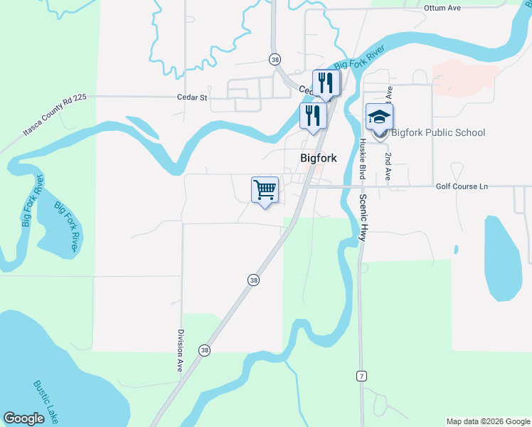 map of restaurants, bars, coffee shops, grocery stores, and more near 400 Rajala Mill Road in Bigfork