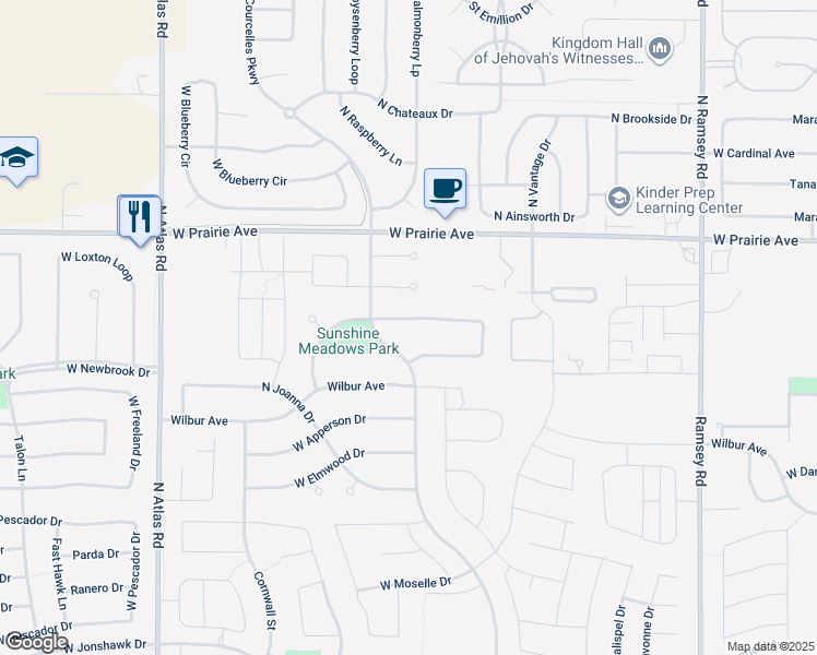 map of restaurants, bars, coffee shops, grocery stores, and more near 2558 West Timberlake Loop in Coeur d'Alene