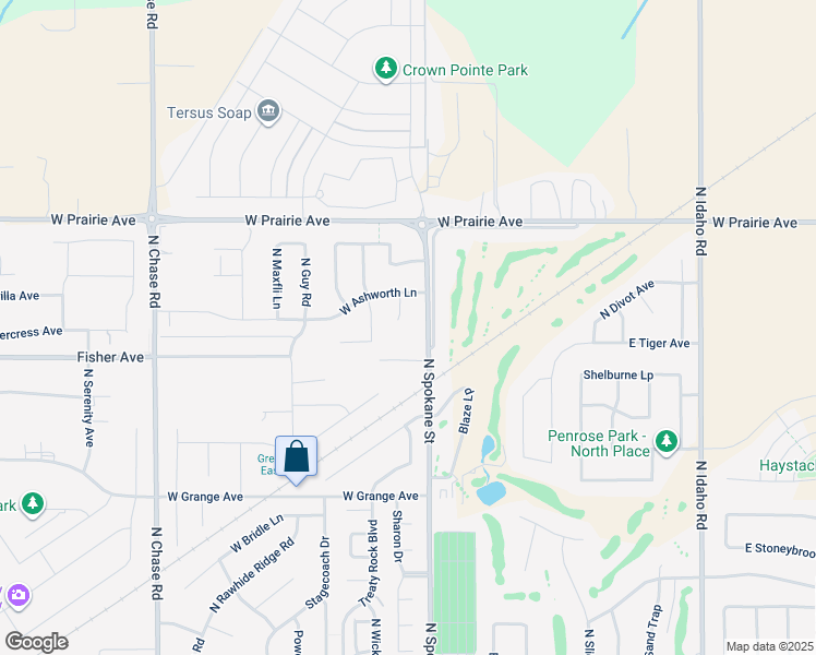 map of restaurants, bars, coffee shops, grocery stores, and more near 3712 North Cleveland Court in Post Falls