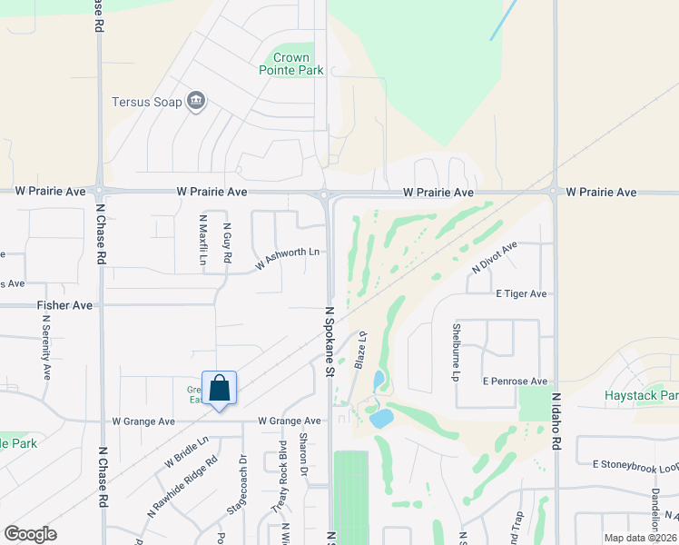 map of restaurants, bars, coffee shops, grocery stores, and more near 3708 Brookie Drive in Post Falls
