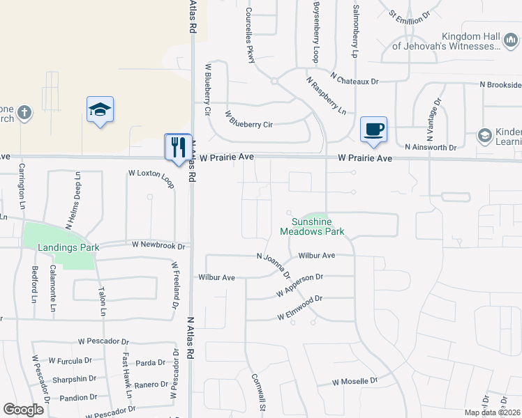 map of restaurants, bars, coffee shops, grocery stores, and more near 7766 North Coneflower Street in Coeur d'Alene