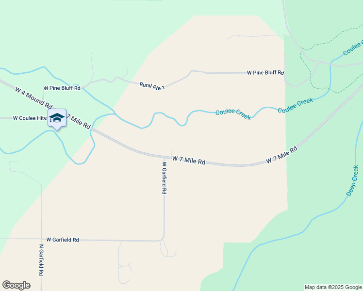 map of restaurants, bars, coffee shops, grocery stores, and more near 11414 West 7 Mile Road in Spokane