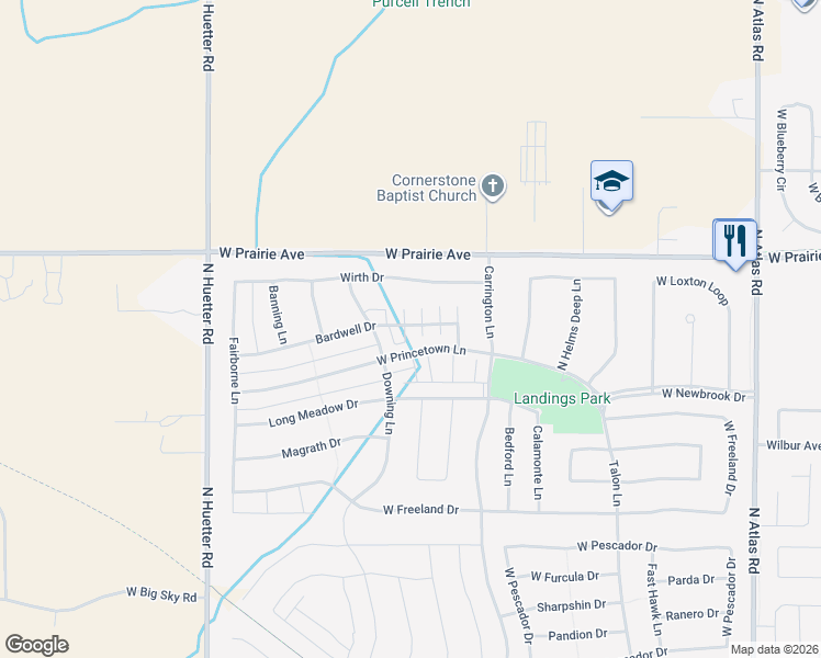 map of restaurants, bars, coffee shops, grocery stores, and more near 7856 Hilliard Court in Coeur d'Alene