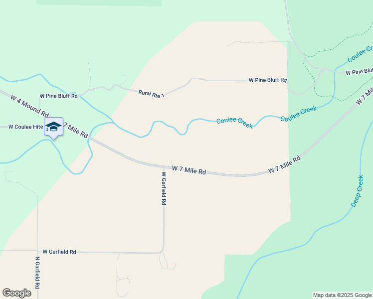 map of restaurants, bars, coffee shops, grocery stores, and more near 11414 West 7 Mile Road in Spokane