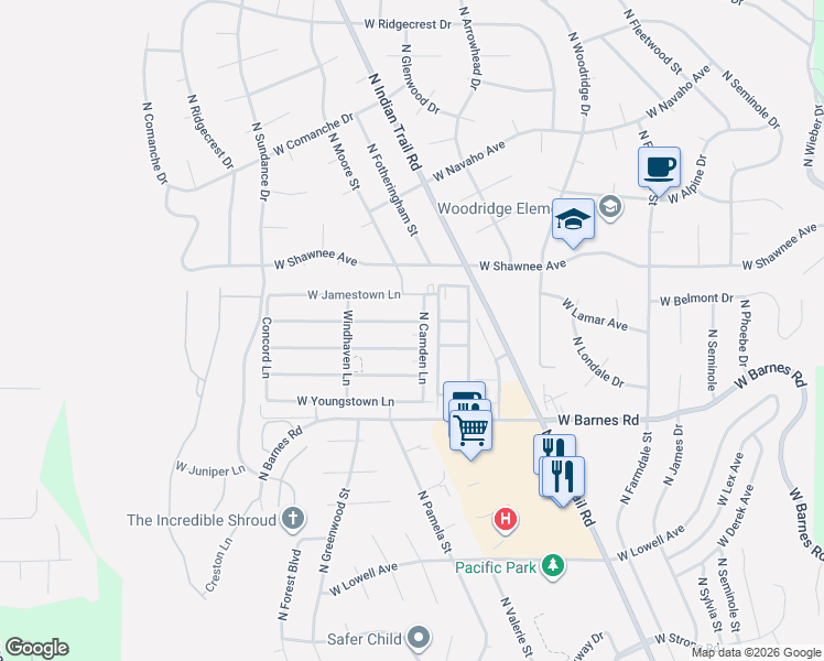 map of restaurants, bars, coffee shops, grocery stores, and more near 5502 West Georgetown Lane in Spokane