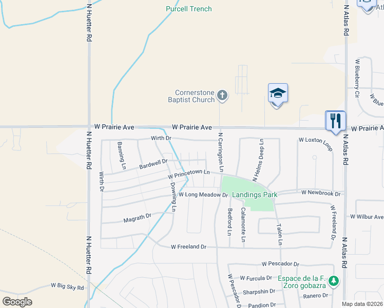 map of restaurants, bars, coffee shops, grocery stores, and more near 7856 Hilliard Court in Coeur d'Alene