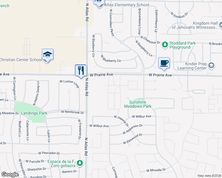 map of restaurants, bars, coffee shops, grocery stores, and more near 7956 North Hydrangea Street in Coeur d'Alene