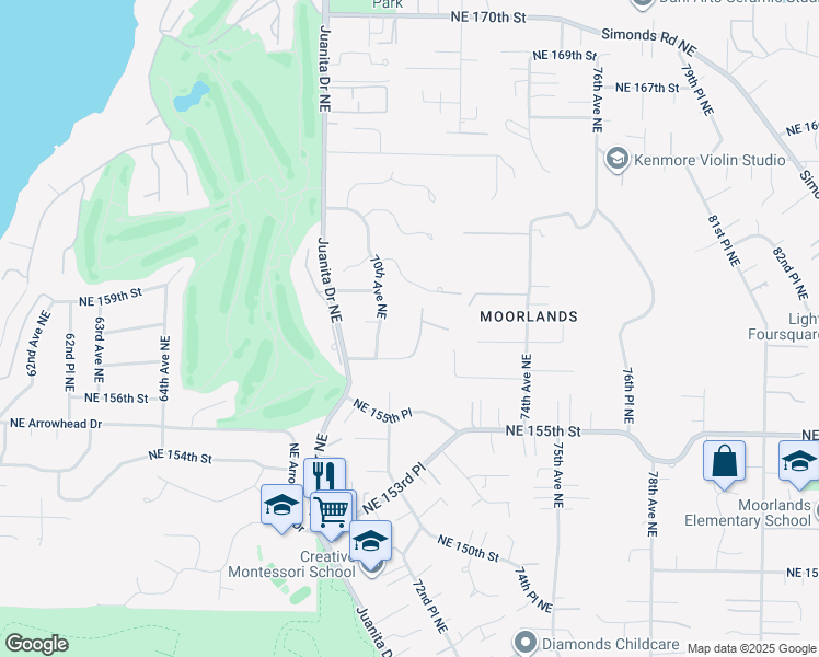 map of restaurants, bars, coffee shops, grocery stores, and more near 15901 71st Avenue Northeast in Kenmore