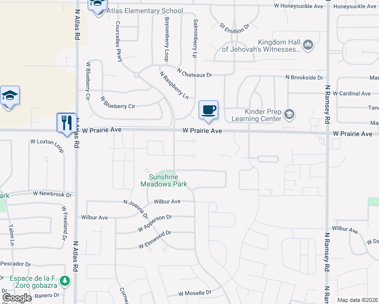map of restaurants, bars, coffee shops, grocery stores, and more near 2487 W Sarge Ct in Coeur d'Alene