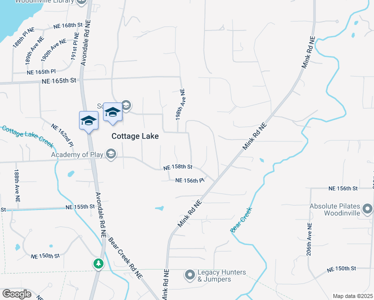map of restaurants, bars, coffee shops, grocery stores, and more near 15835 198th Place Northeast in Woodinville
