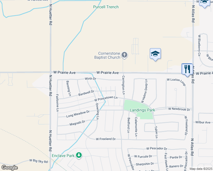 map of restaurants, bars, coffee shops, grocery stores, and more near 7856 Hilliard Court in Coeur d'Alene