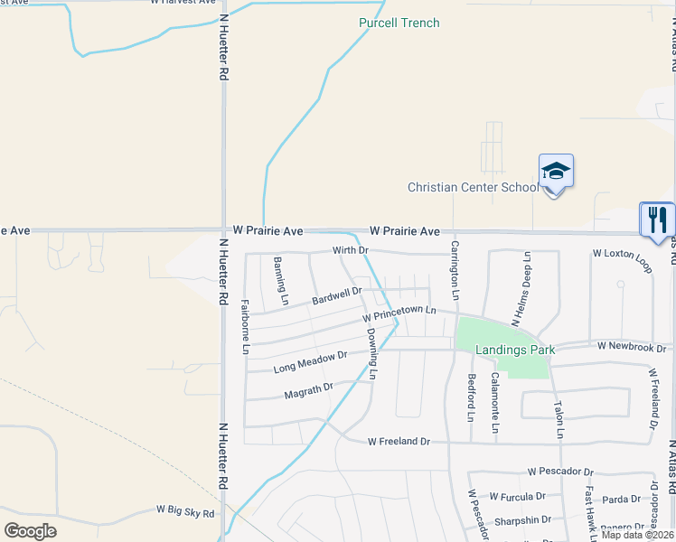 map of restaurants, bars, coffee shops, grocery stores, and more near 7895 Downing Lane in Coeur d'Alene