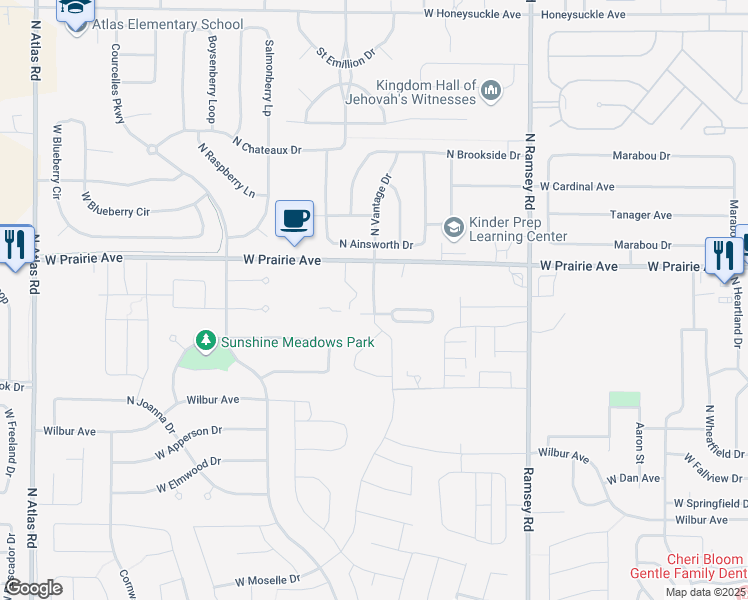 map of restaurants, bars, coffee shops, grocery stores, and more near 1277 West Moselle Drive in Coeur d'Alene