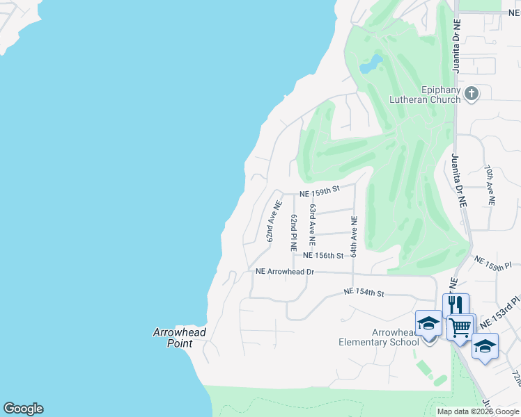 map of restaurants, bars, coffee shops, grocery stores, and more near 15729 61st Lane Northeast in Kenmore