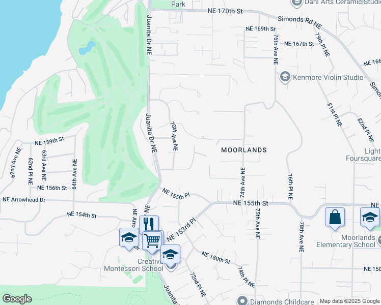 map of restaurants, bars, coffee shops, grocery stores, and more near 15901 71st Avenue Northeast in Kenmore