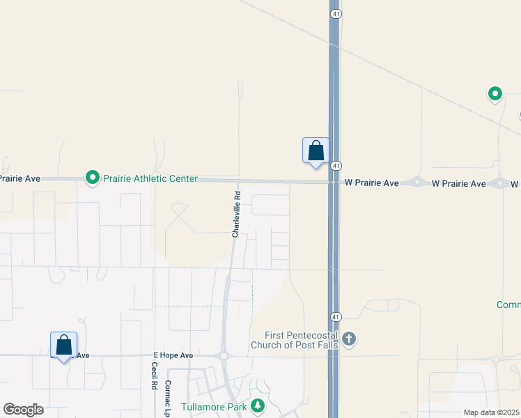 map of restaurants, bars, coffee shops, grocery stores, and more near 4467 North Connery Loop in Post Falls