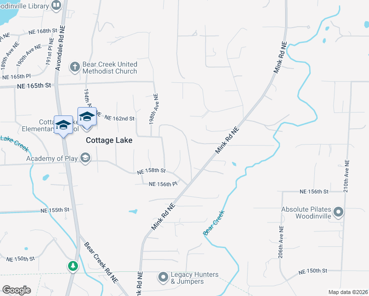 map of restaurants, bars, coffee shops, grocery stores, and more near 15837 199th Avenue Northeast in Woodinville